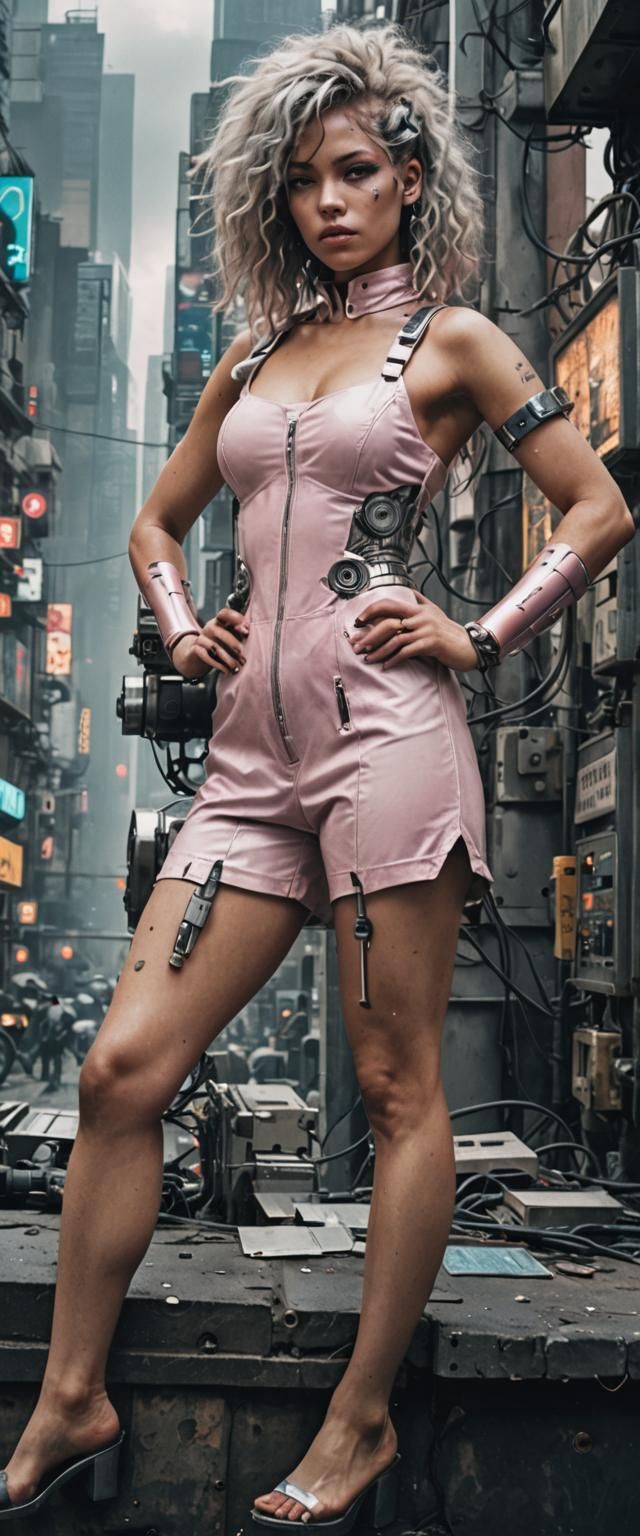 Cyborg in Cyberpunk City: Silver Nitrate Photo