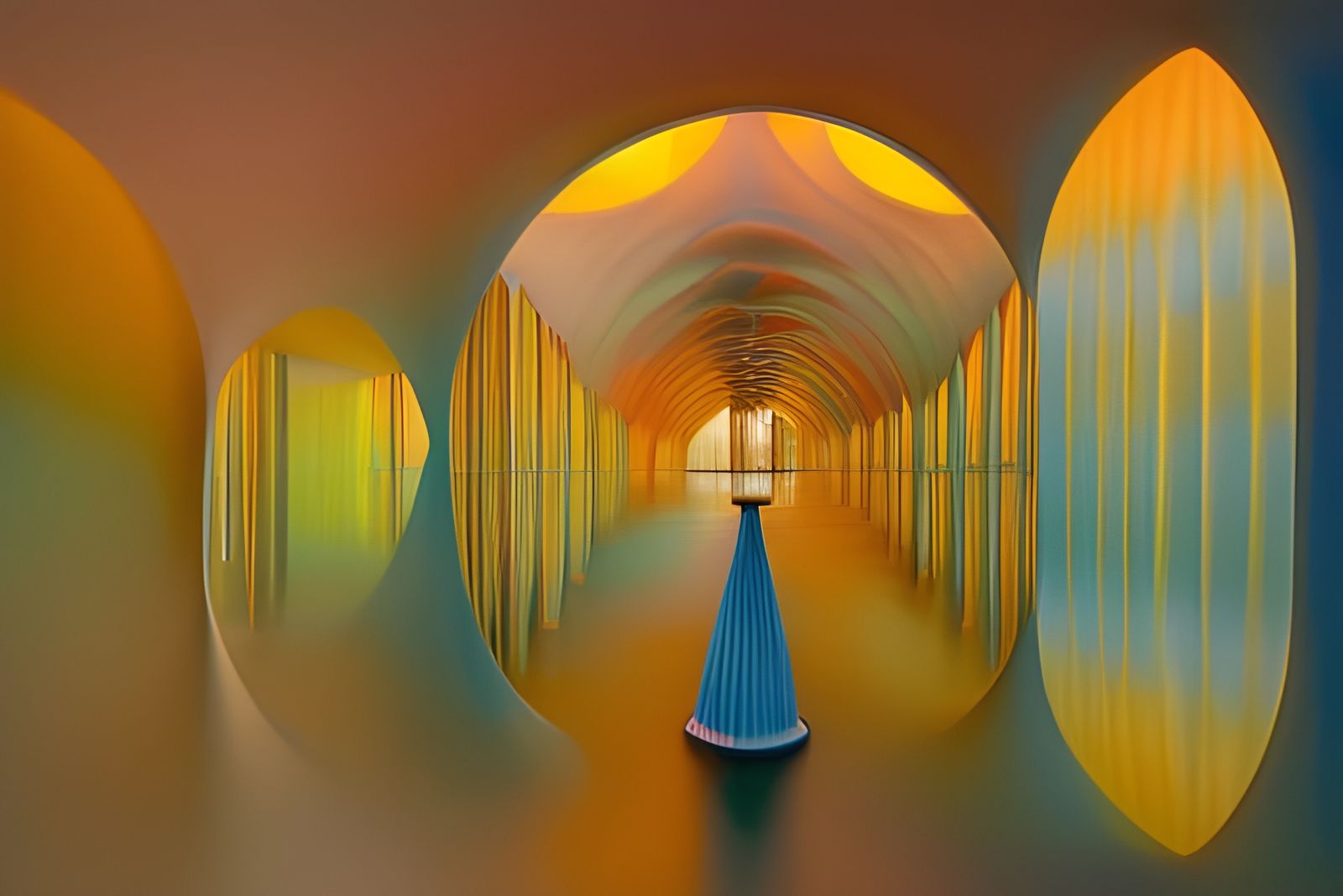 Steamnouveau Submarine City at Sunset with Elegant People