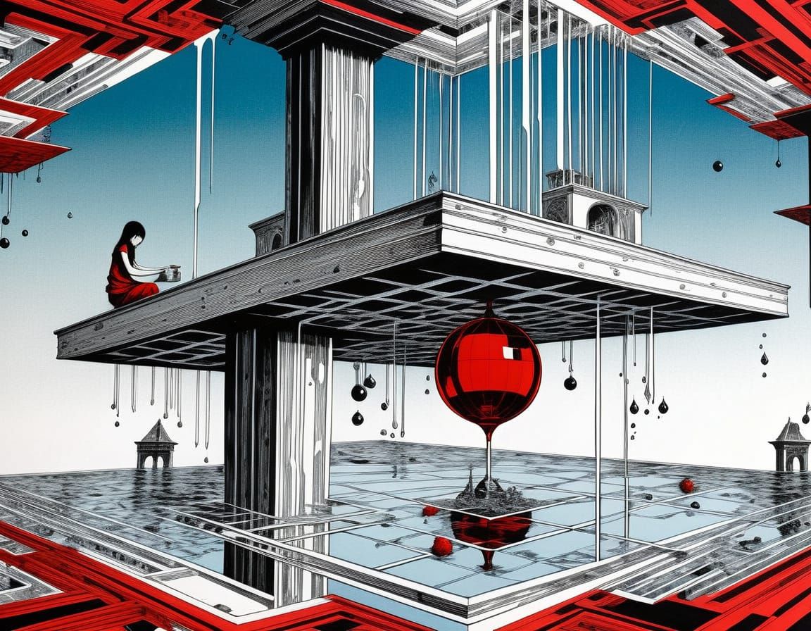 Surreal Quantum Siphon in Multi-Dimensional Tesseract