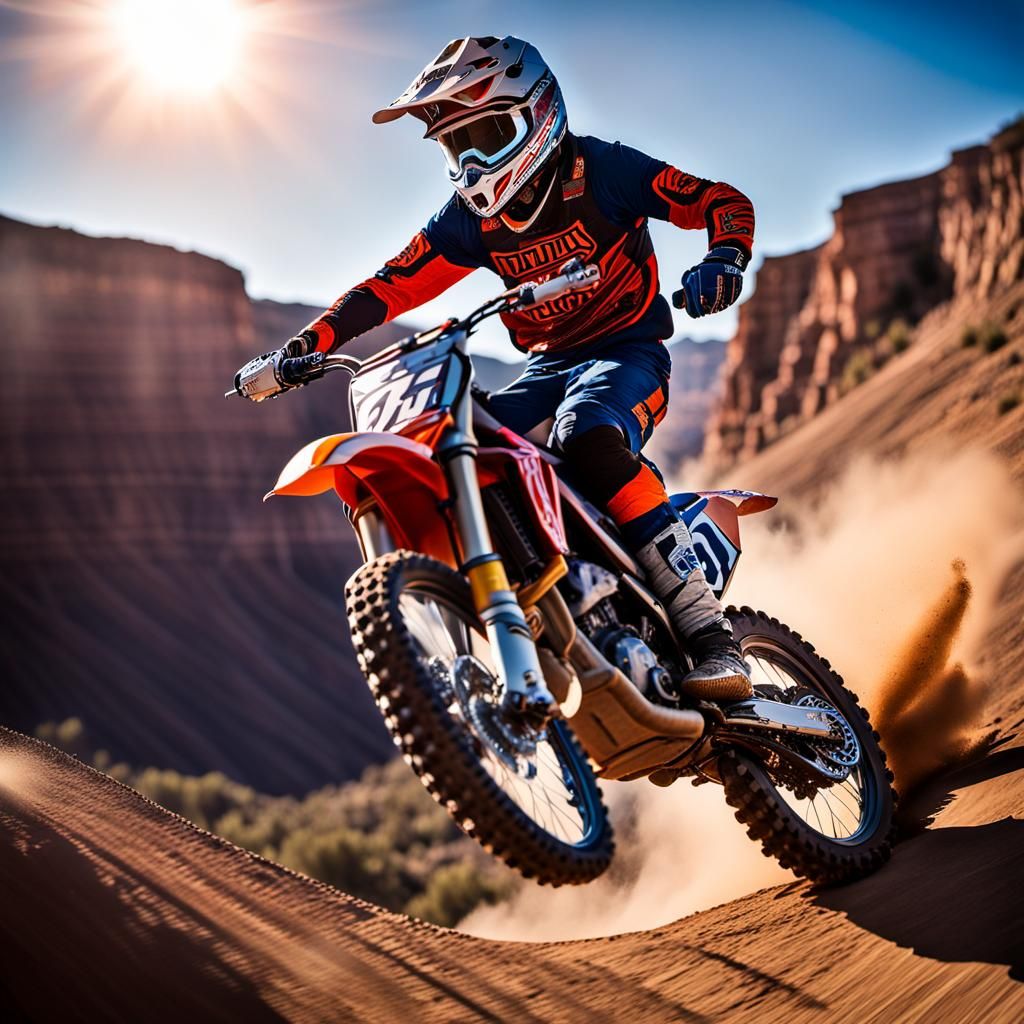 Dirt Bike Canyon Jump: Action Sports Photography