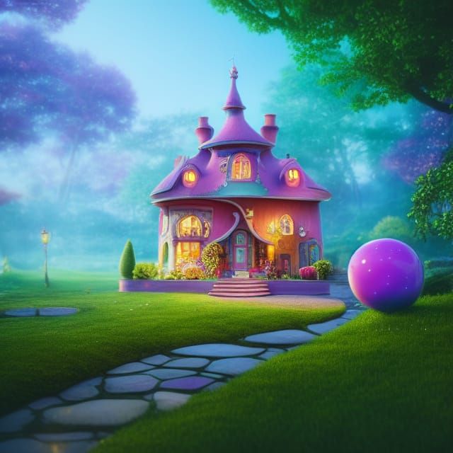 Candy Gem House in Pixar Style
