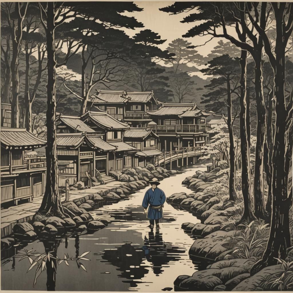 Japanese woodcut by Ray Morimura