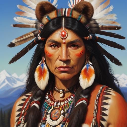 The Native American "Bear Woman" plains Goddess, ears and no...