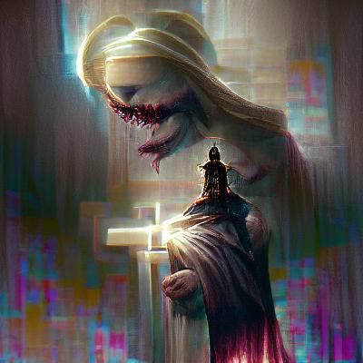 Sinister Faith: A Baroque-Inspired Dark Image