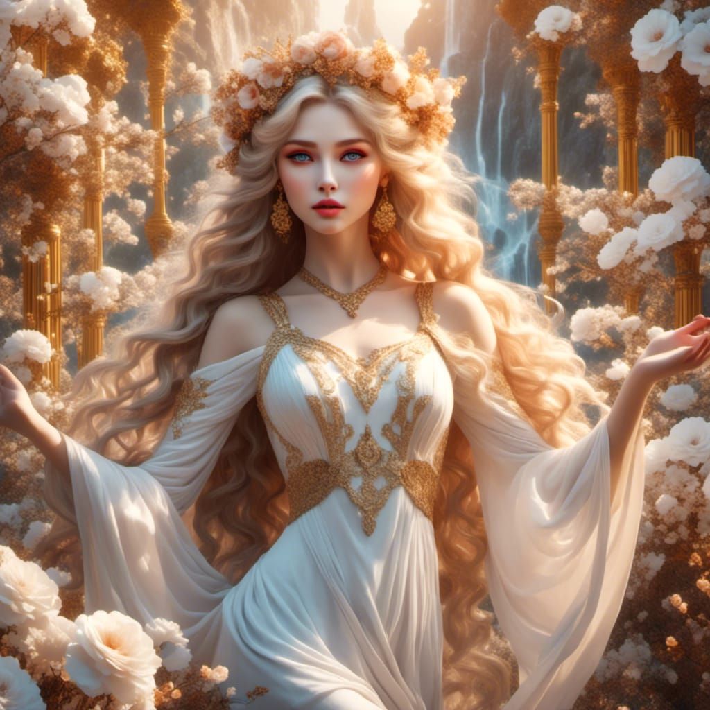 Radiant Aphrodite: Goddess of Love in Anime Style