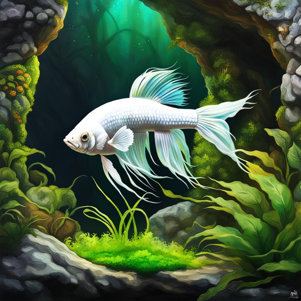Betta Fish in Ori Game Aquarium, Graffiti Art