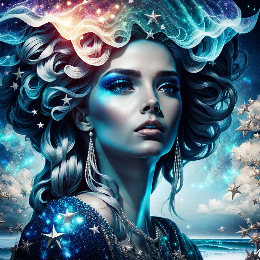 Luminous Eye Reveals Starry Night and Ocean