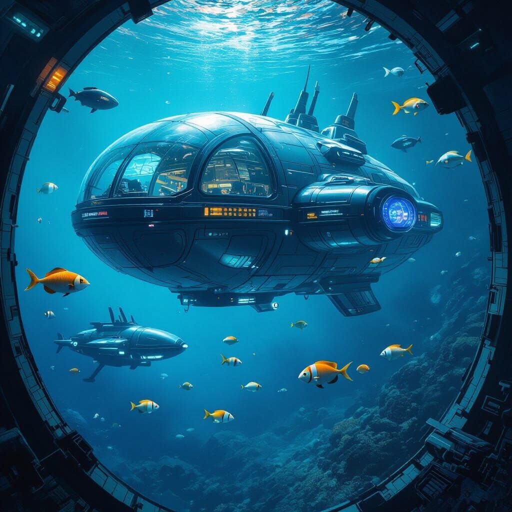Underwater Dome City: Supervillain Base in Futuristic Concep...