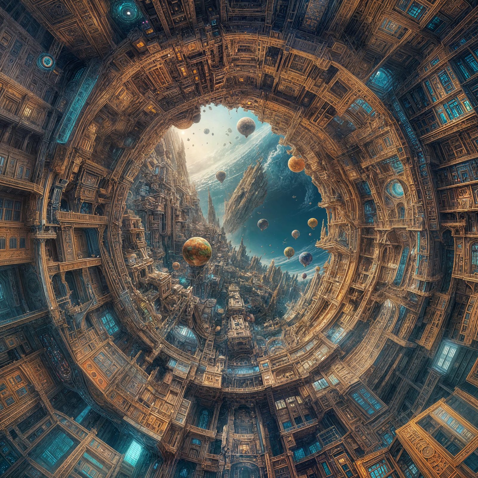 Surreal Futuristic Portal to a Hidden Realm