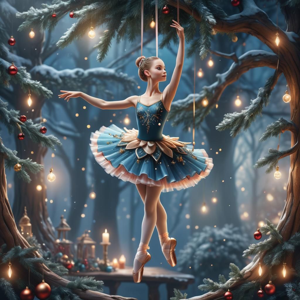 Elegant Ballerina Christmas Decoration: Fantasy Concept Art