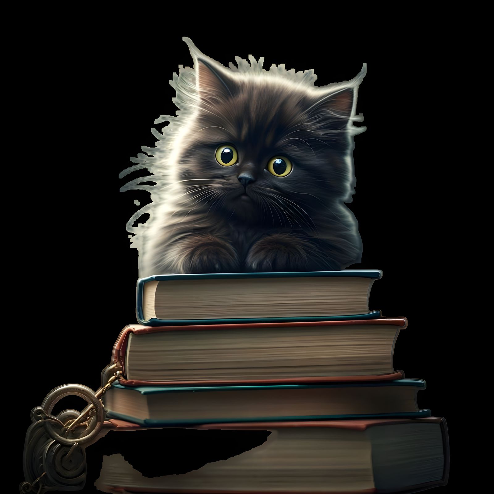 Funny Black Cat in Realistic Cinematic Style