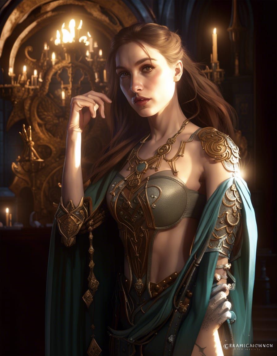 Enchantress in Fantasy Sanctuary: Dark Fantasy Concept Art