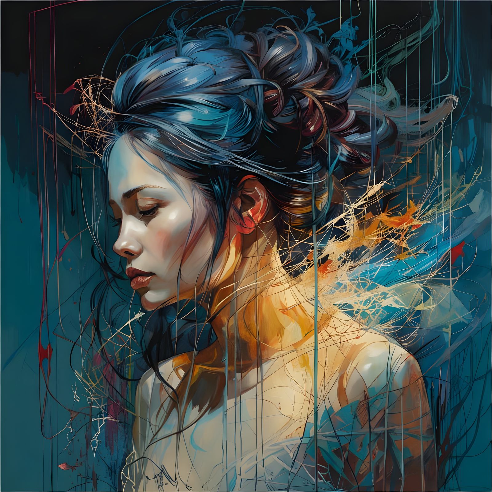 Ethereal Cityscape at Dawn in Neon Light