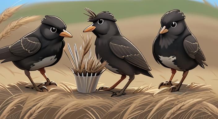 Blackbirds Baking in a Pie: A Nursery Rhyme Scene
