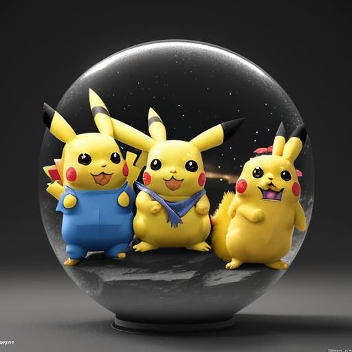 Detailed 3D Anime Pikachu Inspired by WLOP