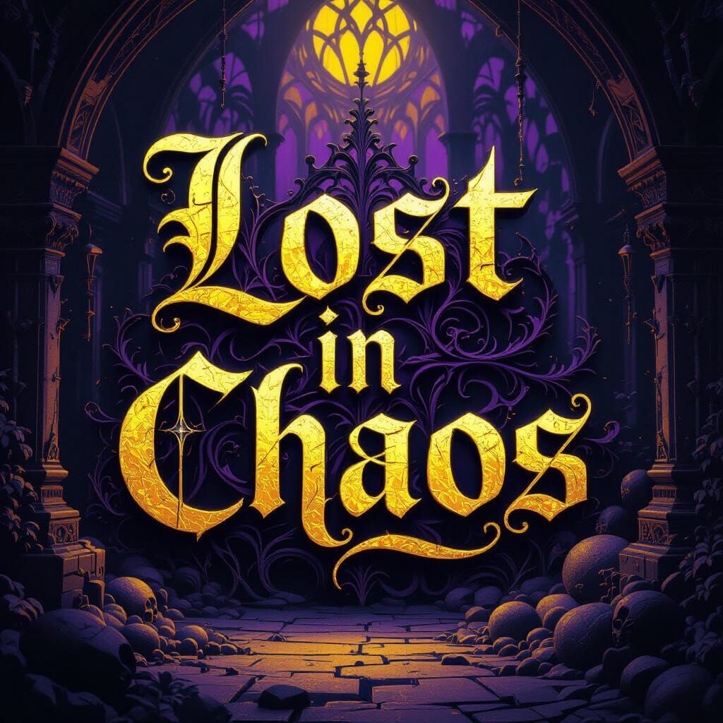 Lost in Chaos Gothic Calligraffitti - Dark Fantasy Art