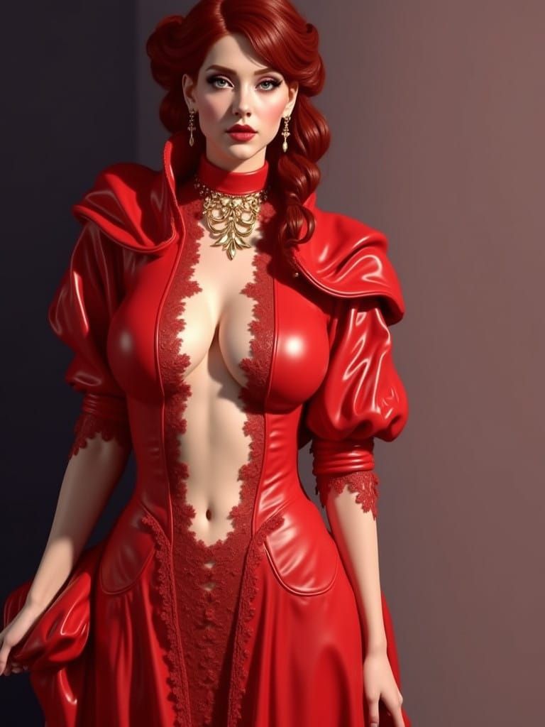 Elegant Lady in Rococo Attire, Captured in 8K Concept Art