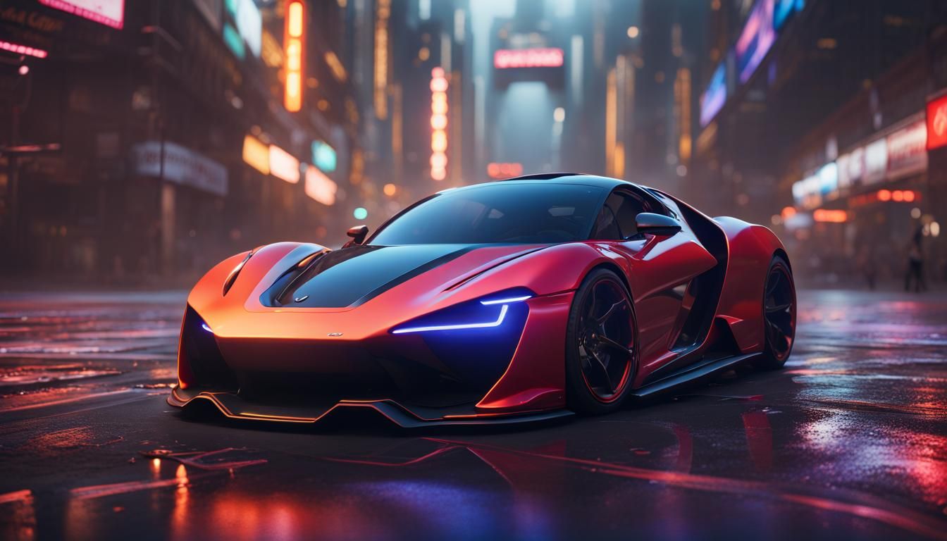 Sports Car with Isomorphic Colors and Accent Lighting