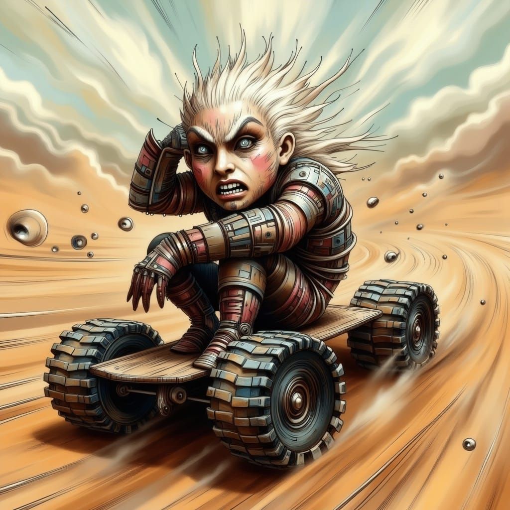 Mad Max Chibi Grandma Races Through Wasteland
