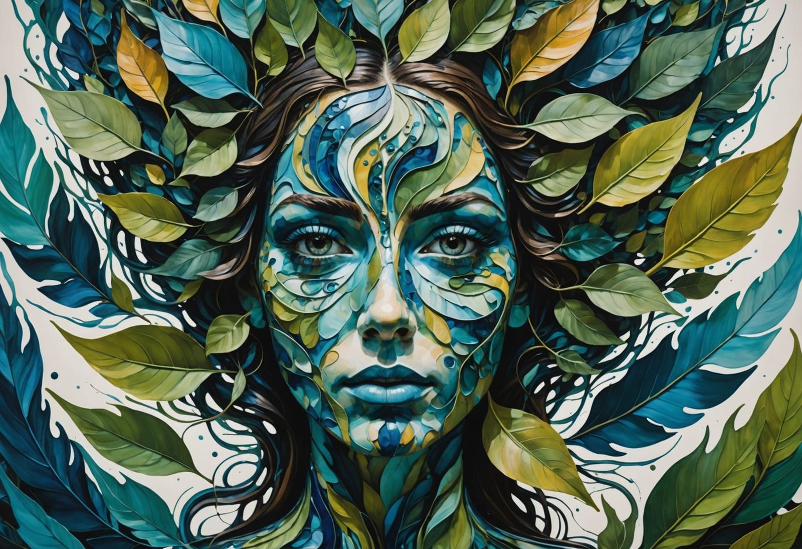 Abstract Woman's Face Formed by Nature Elements