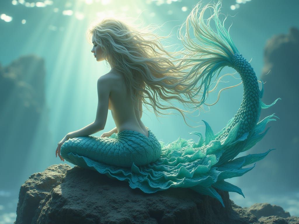 Enchanted Oceanic Goddess in Dreamy, Symbolic Style