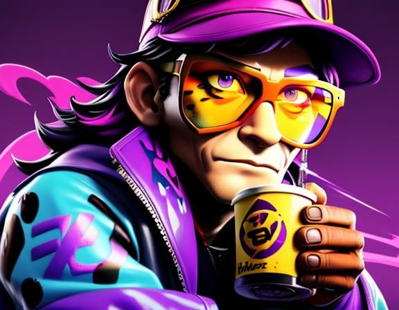 Graffiti Leopard Wishes Good Morning: Digital Art