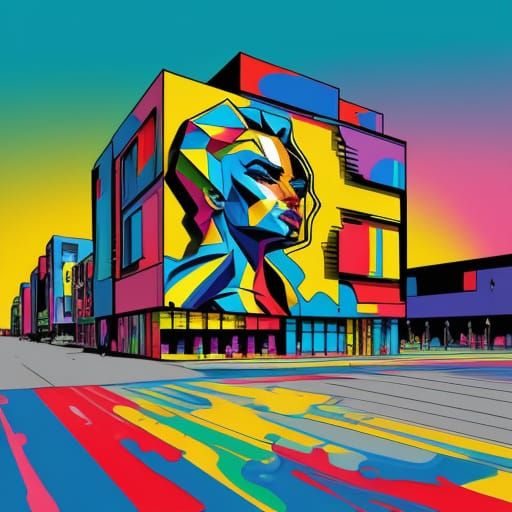Figure Transitions Through Art Styles in Vibrant Pop Art