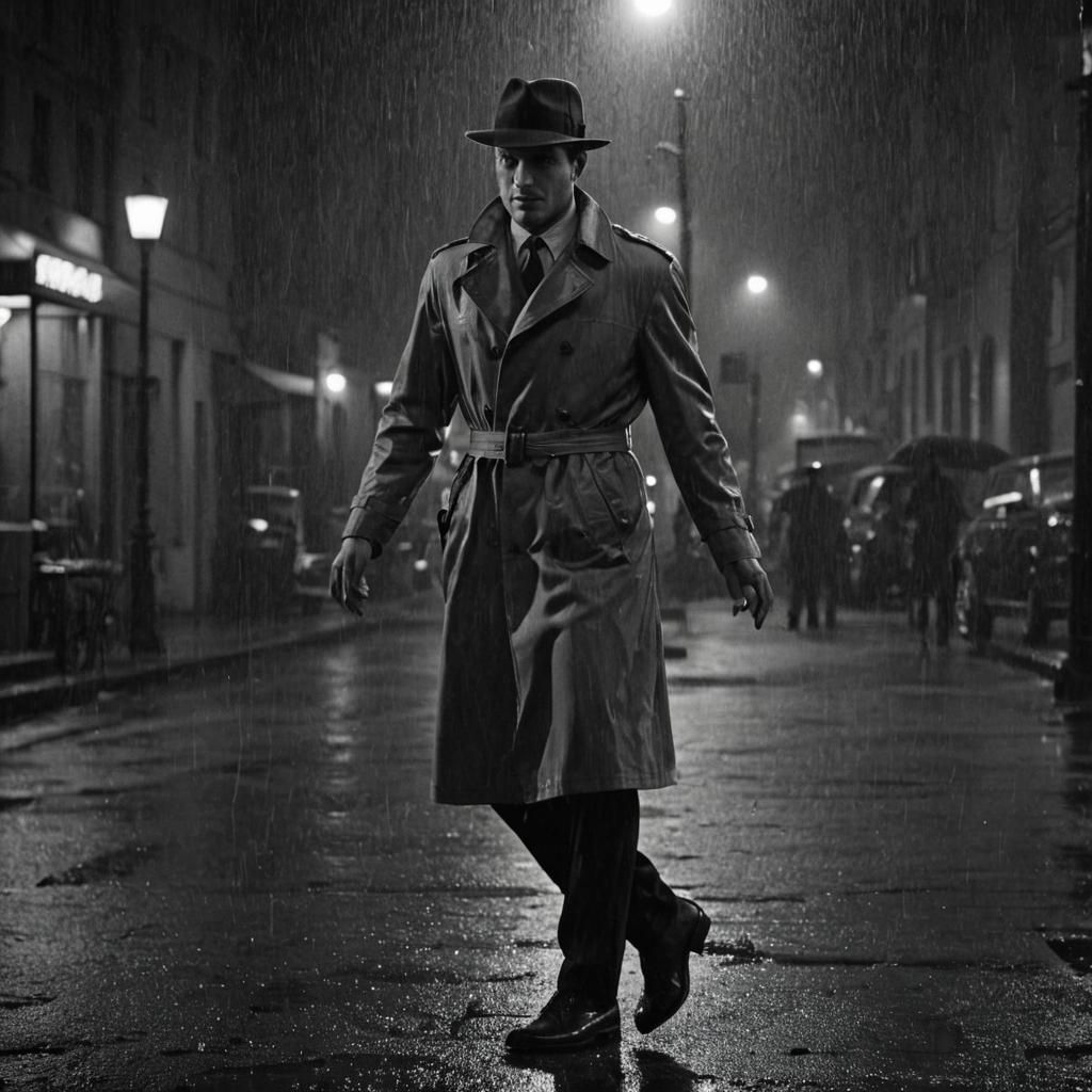 Noir Dancer in the Rain: A Cinematic Vision