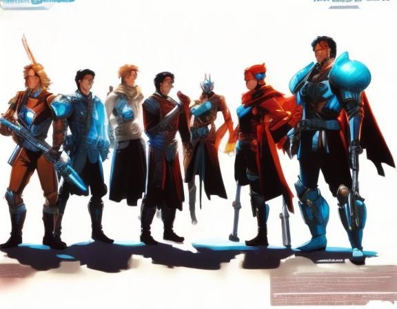 Star Warrior Heroes in Space Opera Style