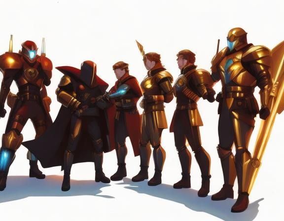 Star Warrior Heroes in Space Opera Style