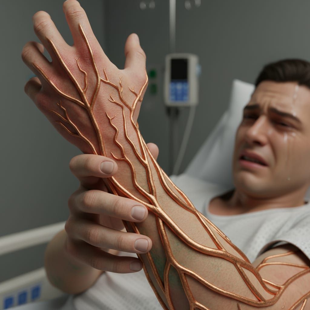 Veins Turn to Solid Copper Due to Painful Illness