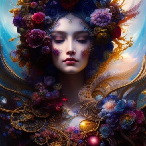 Cosmic Princess: A Hyperdetailed Digital Illustration