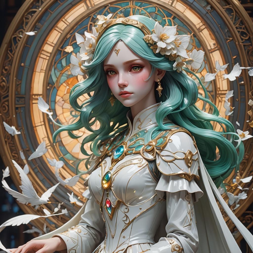Porcelain Gardevoir Doll: Seraphim Portrait