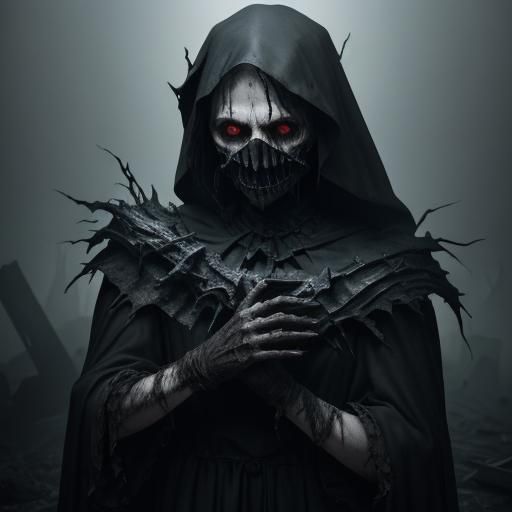 Nightmarish Garbage Wraith in Dark Fantasy Style