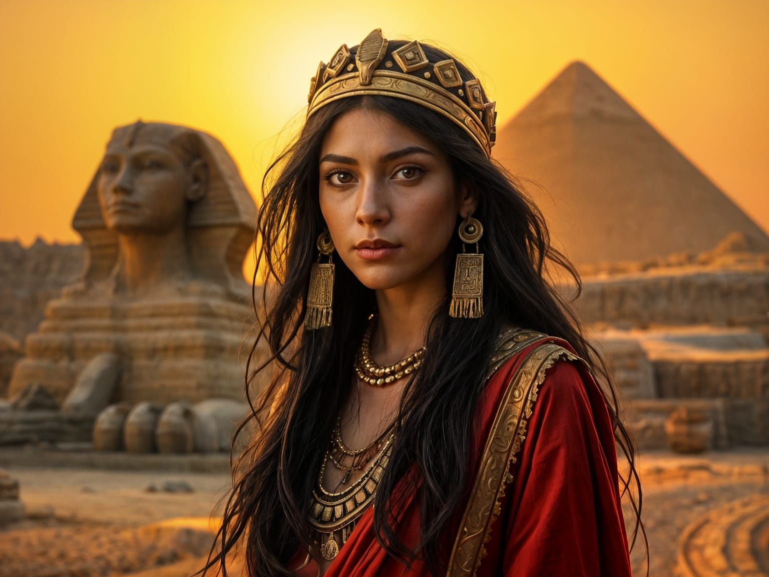 Egyptian Princess in Hyperrealistic Style
