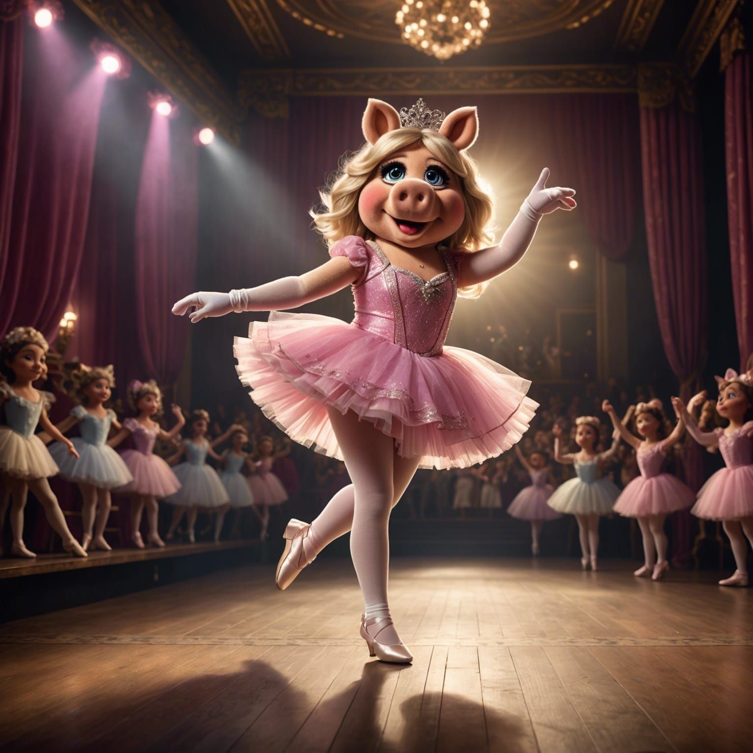 Miss Piggy Dances Ballet in Spotlight