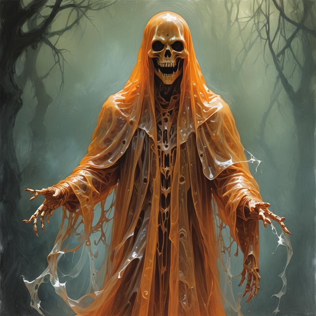 Sinister Translucent Ghost in Digital Painting Style