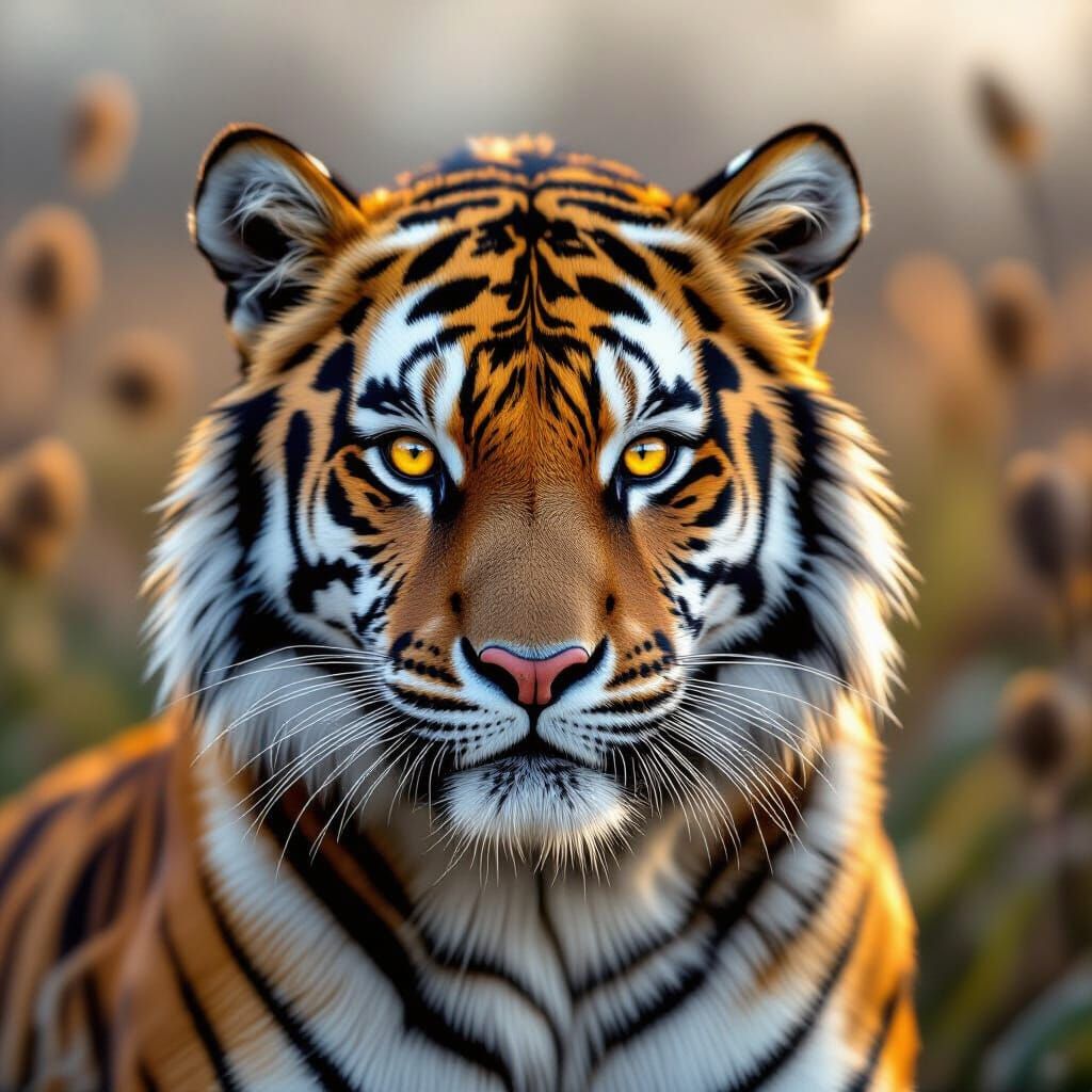 Vibrant Brown Striped Tiger in Natural Habitat