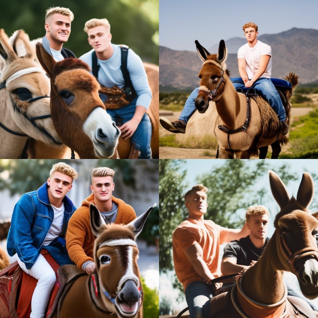 Jake and Logan Paul Ride a Donkey: Photo