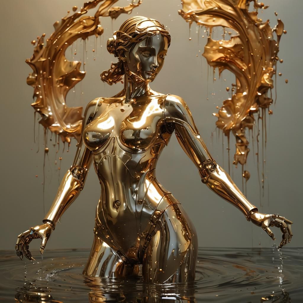 Robotic Venus Emerges: Classical Metallic Painting