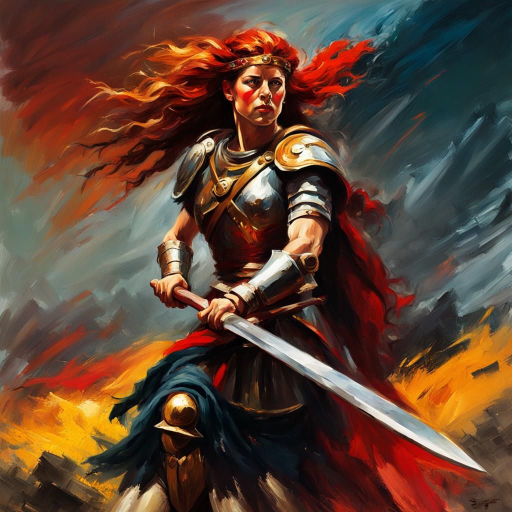 Boudica's Revolt: A Speed Painting in Noir Style