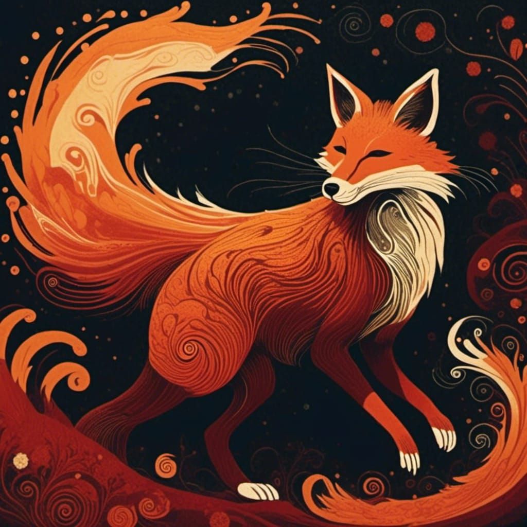 Ethereal Fire Fox in Motion