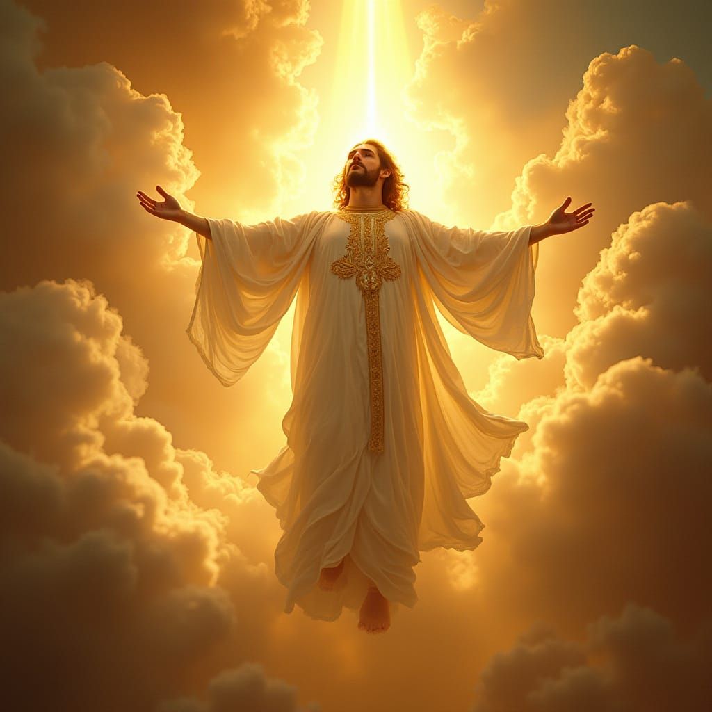 Divine Light Illuminates the Redeemer in Majestic Glory