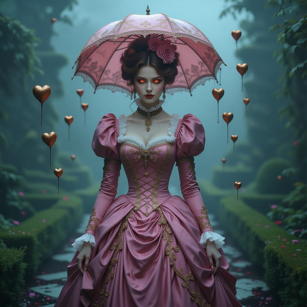 Victorian Lady in Cursed Gilded Garden