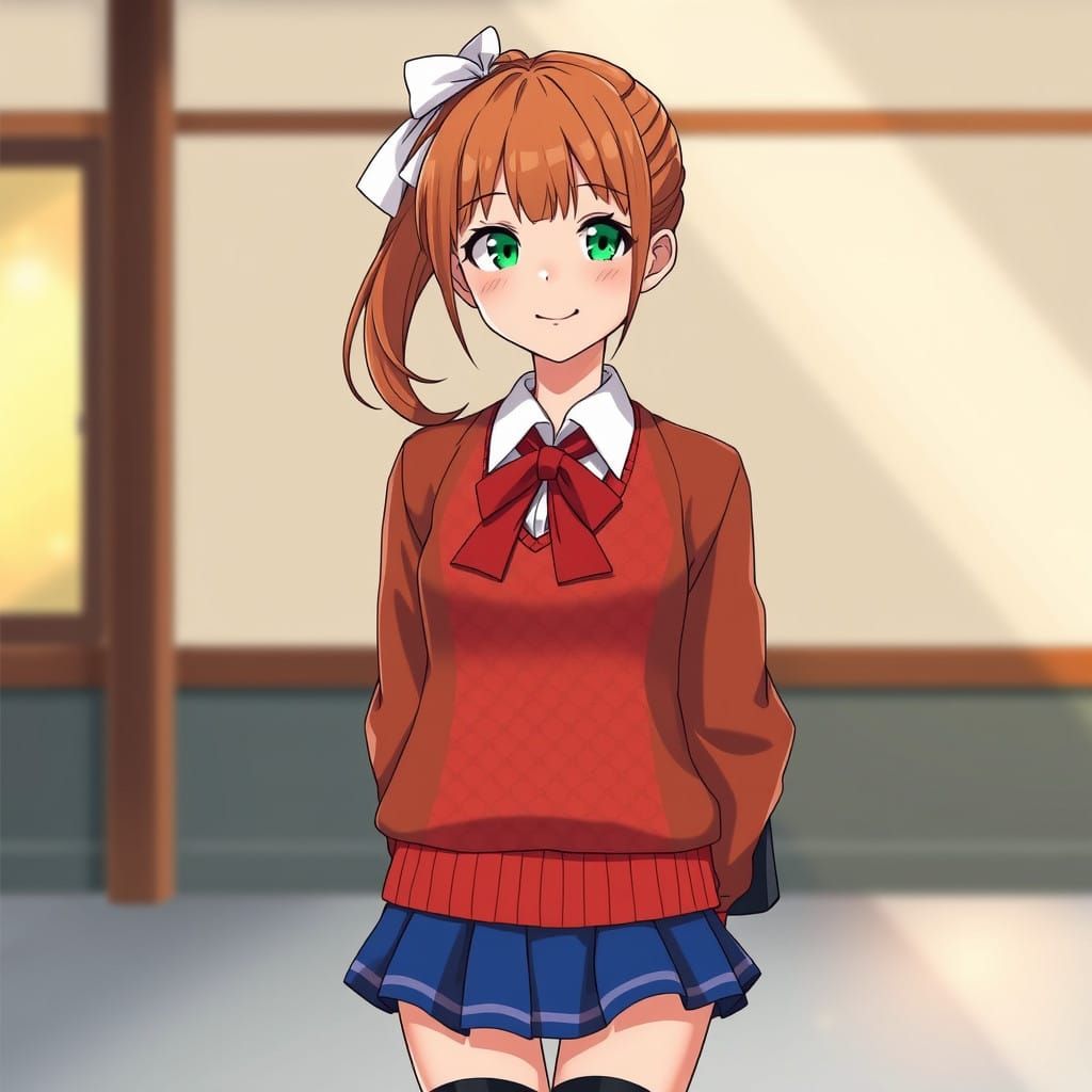 Japanese School Girl with Vibrant Style and Confident Smile