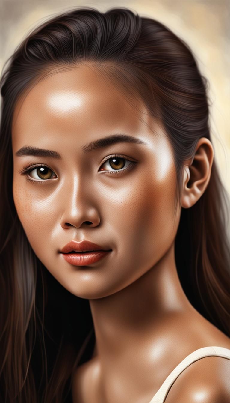 Hyperrealistic Portrait of a Gorgeous Filipina Woman