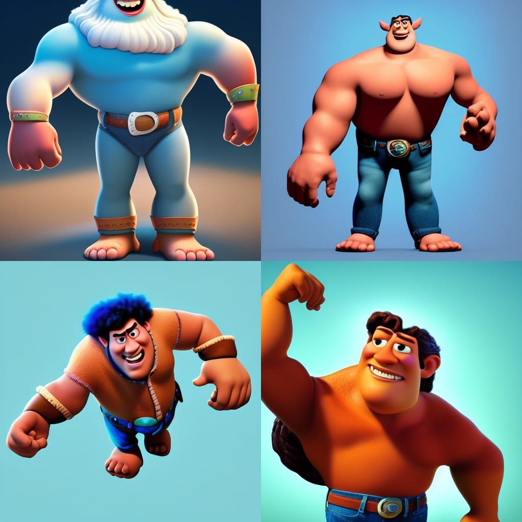 Samson in Pixar Style 3D Digital Art