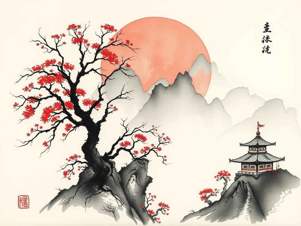 Whimsical Chinese Water Ink Art