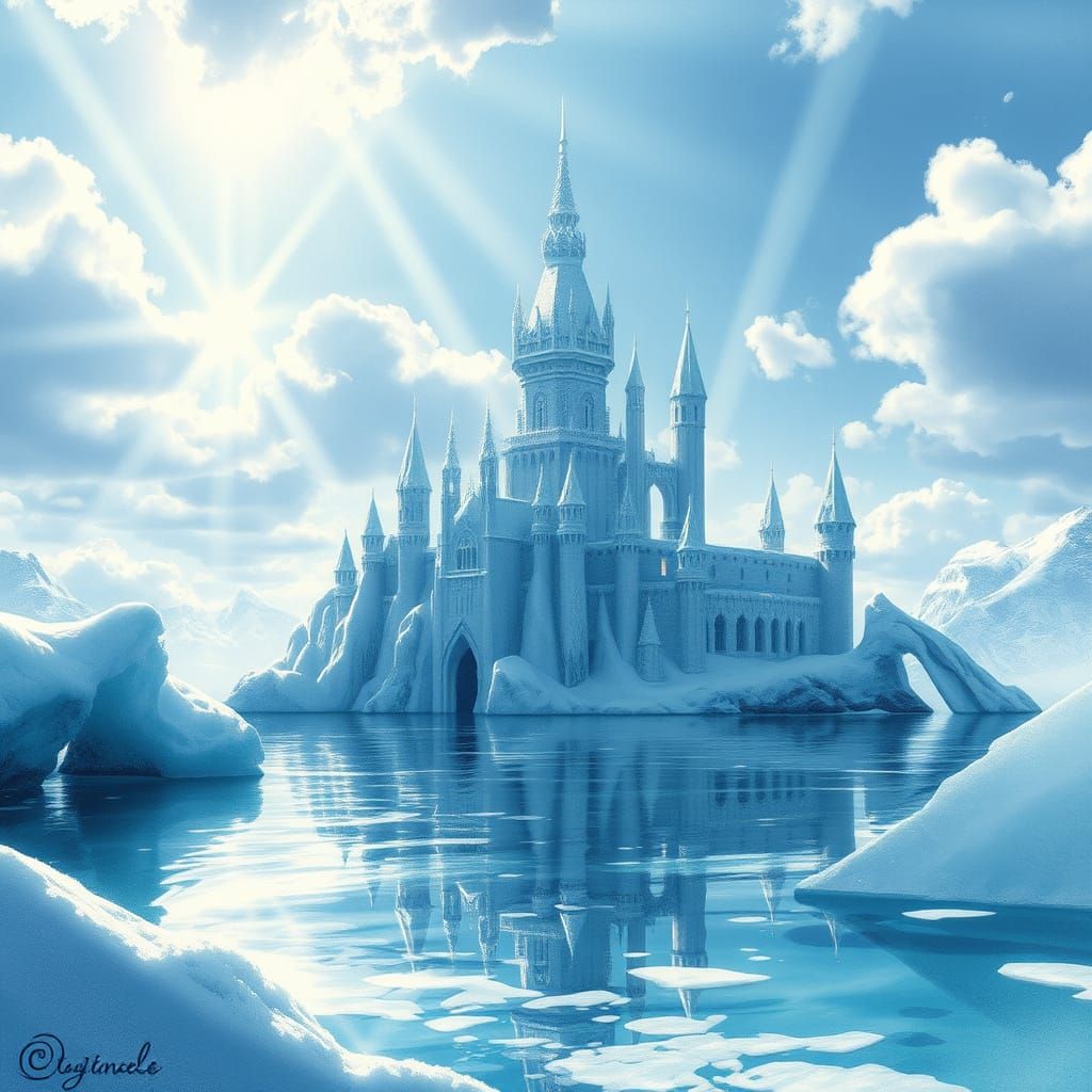 Magnificent Ice Castle Reflecting Heavenly Light