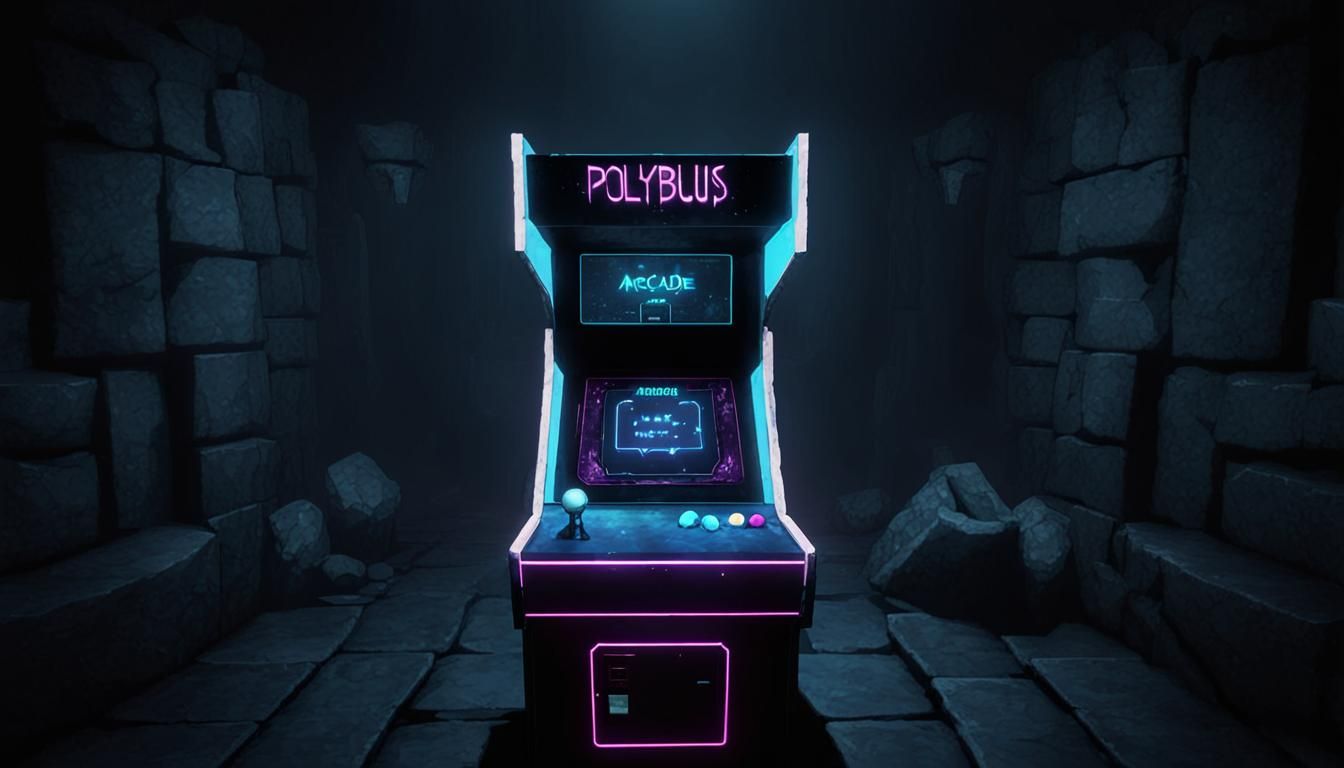 Ominous Polybius Arcade Machine in Dungeon